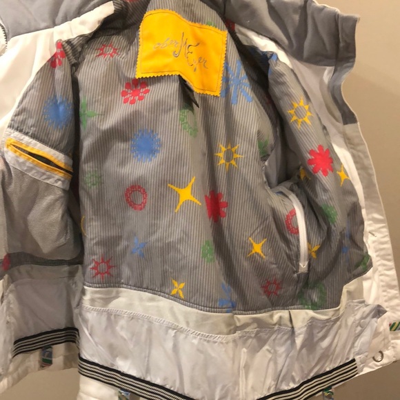 Obermeyer Niki Ski Jacket White & Rainbow Sz 4 - Picture 7 of 8